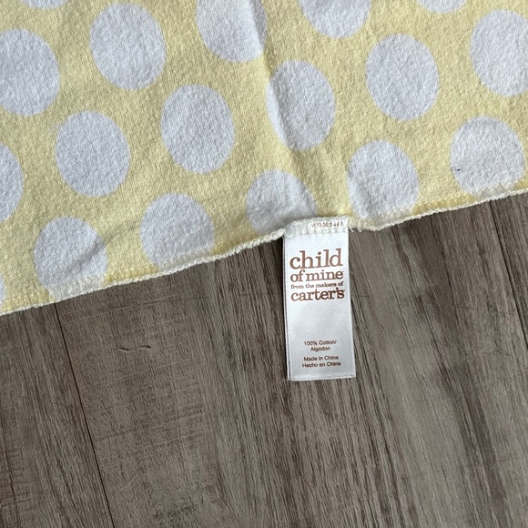 Carter's Child of Mine Baby Receiving Blankets Yellow Animals Polka Dots Flannel - Picture 11 of 13